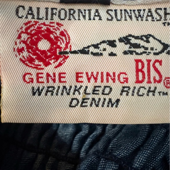 VTG Gene Ewing BIS M Wrinkled Rich Denim Jacket Blue California Sunwash Button - Picture 4 of 16